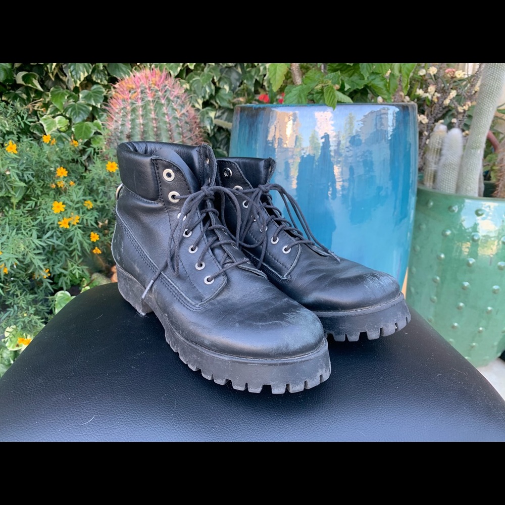 Steve Madden ‘Blank’ black leather combat boots